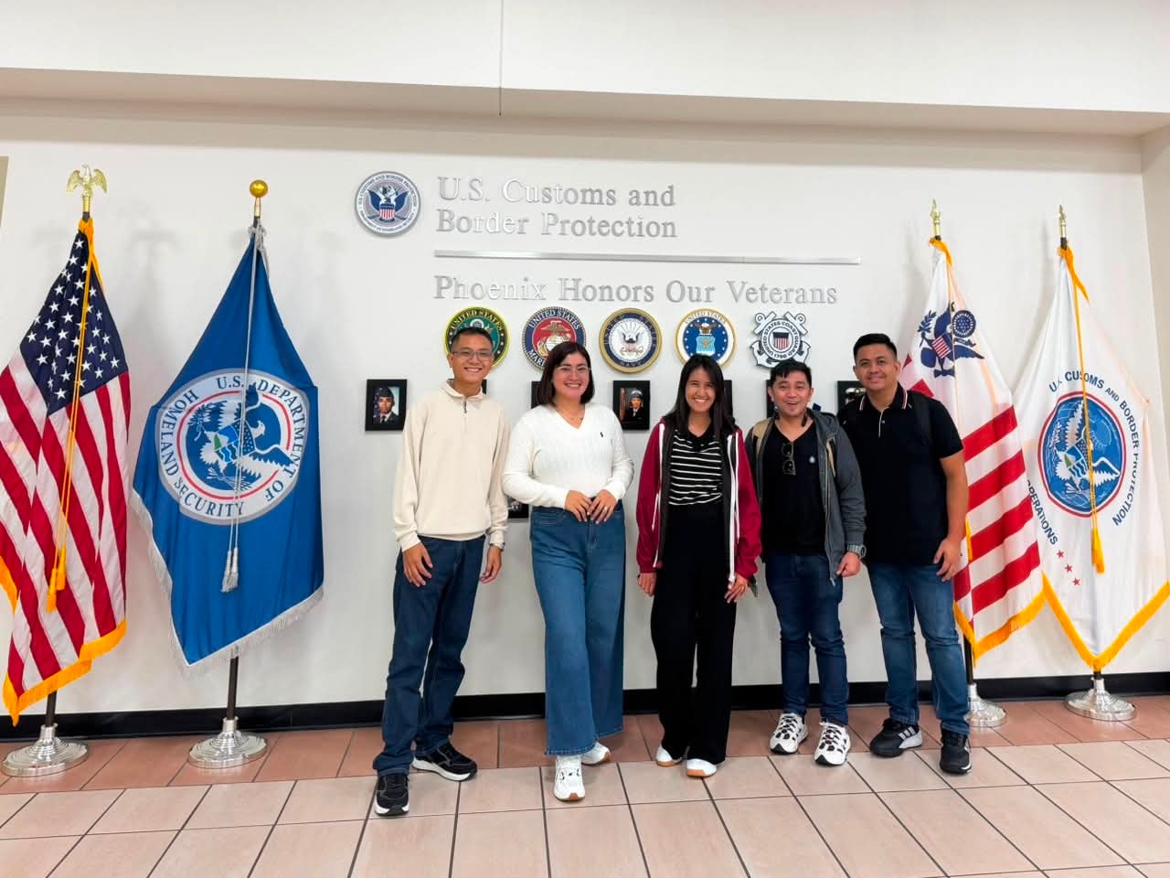 CrossBorder teachers posing at U.S. Customs and Border Protection Phoenix